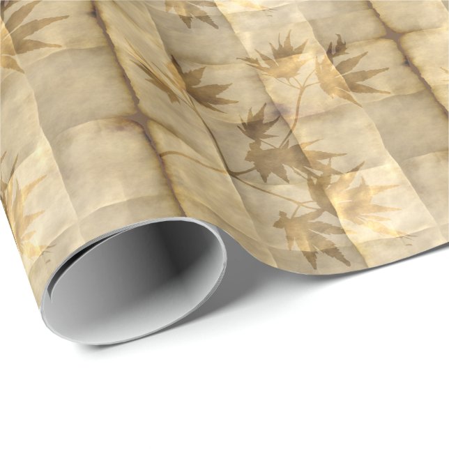 Guld maple löv om papper elegant för parker presentpapper (Rullad Hörn)
