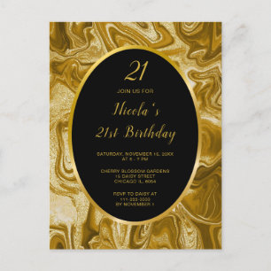 Guld Marble Agat 21-årsdag Vykort