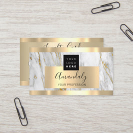 Guld Marble Anpassningsbar Logotyp Qr 5 Slår Visitkort