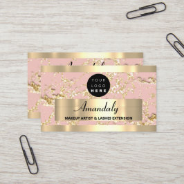 Guld Marble Consulting Design Glitter Ro Rosa Visitkort