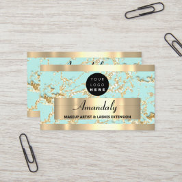 Guld Marble Consulting Glitter Aqua Vatten Blue Visitkort