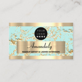 Guld Marble Consulting Glitter Aqua Vatten Blue Visitkort