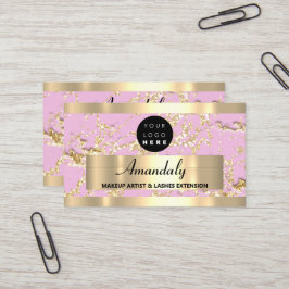 Guld Marble Consulting Glitter Rosa Pastel Petal Visitkort