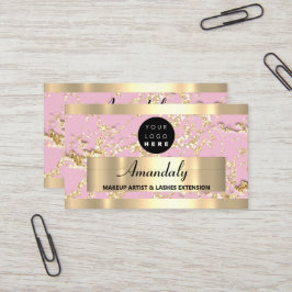 Guld Marble Consulting Glitter Rosa Pastel Royal Visitkort