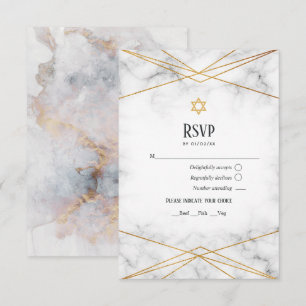 Guld Marble Geometric Bat mitzvah OSA Kort