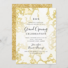 Guld Marble Glitter Corporate Grand Open  Inbjudningar