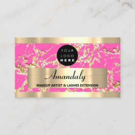 Guld Marble Glitter Mode Beautique ShopFuchsia Visitkort