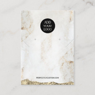 Guld Marble Logotyp QR Kodhalsringar Visitkort