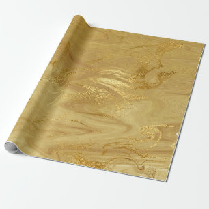Guld Marble Molten Glam Shiny Presentpapper