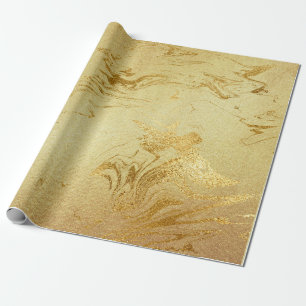Guld Marble Molten Glam Shiny Presentpapper