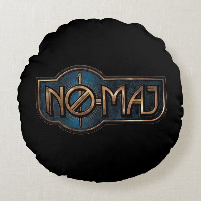 Guld & Marble NO-MAJ™-bricka Rund Kudde (Framsidan)