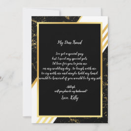 Guld marble rand typograp kommer att bli min brud inbjudningar