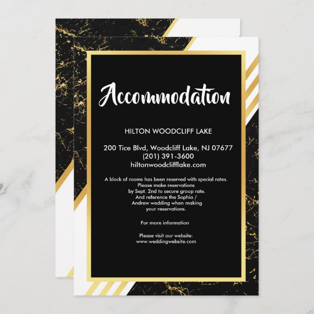 Guld marble rand typographeat Enrum Inbjudningar (Fram/baksida)