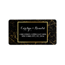 Guld marble rand typography black