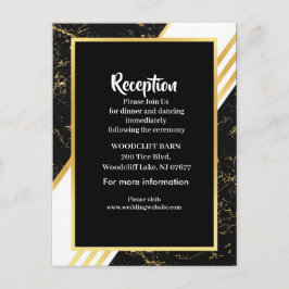 Guld marble rand typography black meddelande vykort