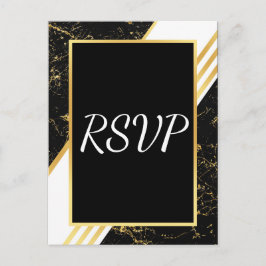 Guld marble rand typography Black OSA Inbjudan Vykort