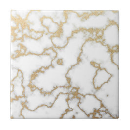 Guld Marble Sparkly Glitter Modern Simple Kakelplatta