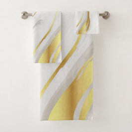 Guld Marble Swirl Towel Set