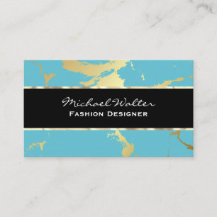Guld Marble Teal Visitkort