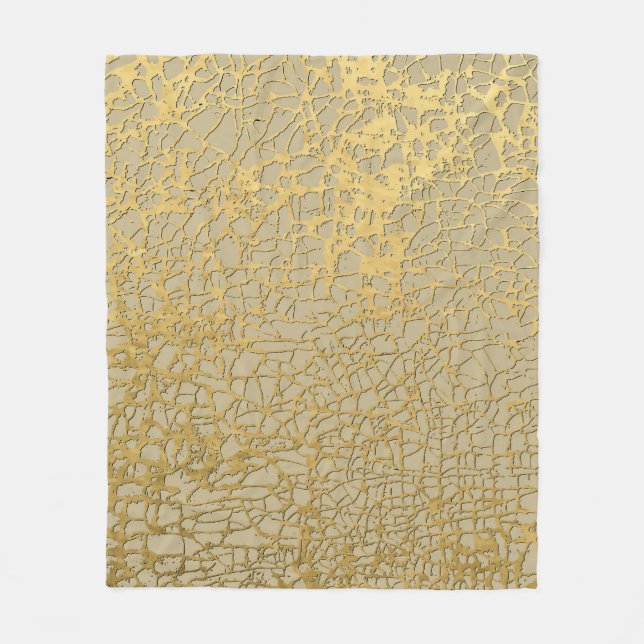 Guld Marbling: Grunge Struktur Design Fleecefilt (Framsidan)