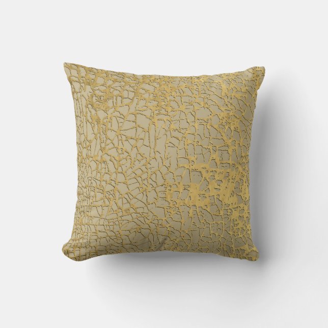 Guld Marbling: Grunge Struktur Design Kudde (Framsida)