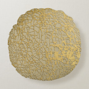 Guld Marbling: Grunge Struktur Design Rund Kudde
