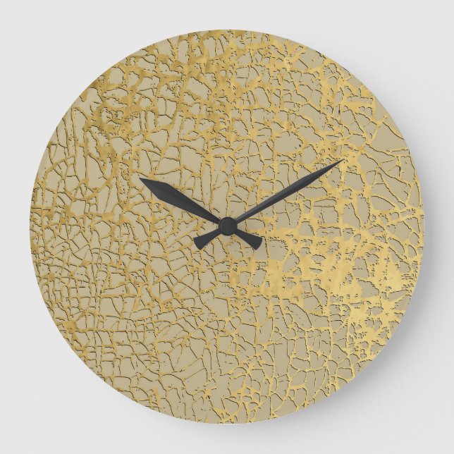 Guld Marbling: Grunge Struktur Design Stor Klocka (Framsida)
