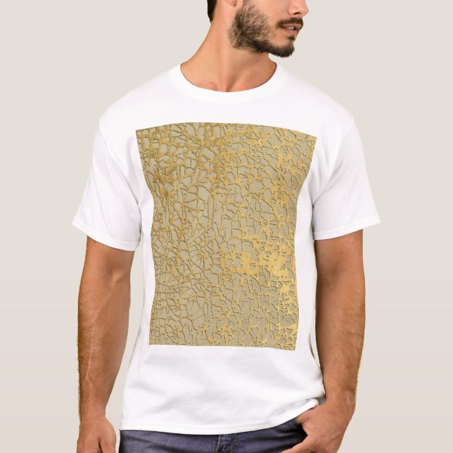 Guld Marbling: Grunge Struktur Design T Shirt (Framsida)