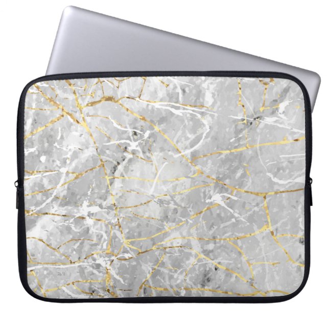 Guld marbling struktur laptop fodral (Framsidan)