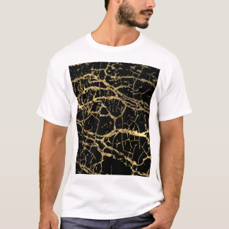 Guld Marbling Struktur: Luxe Design Inslag T Shirt