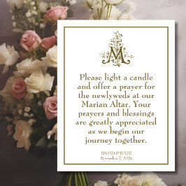 Guld Marian Kors Välsignade Moder Altare Skylt OSA Kort