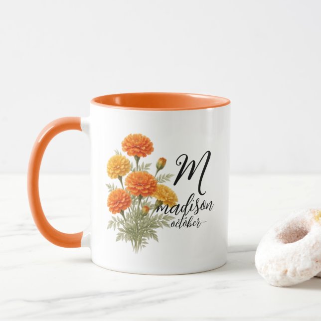 Guld Marigold Blommig Mugg — Madison Edition (Med munk)