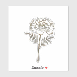 Guld Marigold Flower Klistermärken