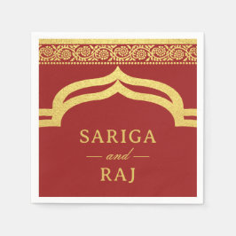 Guld Marigold Flower Mundap Canopy Arch Bröllop Pappersservett