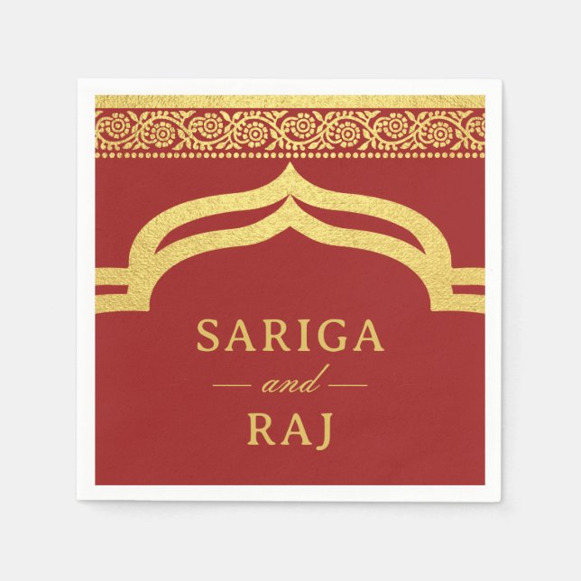 Guld Marigold Flower Mundap Canopy Arch Bröllop Pappersservett (Framsidan)