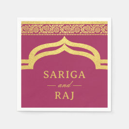 Guld Marigold Flower Mundap Canopy Arch Bröllop Pappersservett