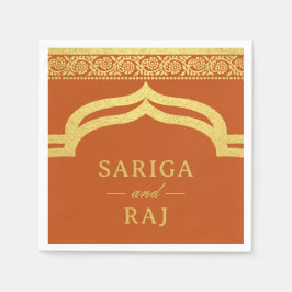 Guld Marigold Flower Mundap Canopy Arch Bröllop Pappersservett