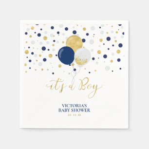 Guld & Marinblå Det är en pojke Baby Shower Servet Pappersservett