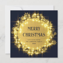 Guld-marinblått Gnistra Ljus jul