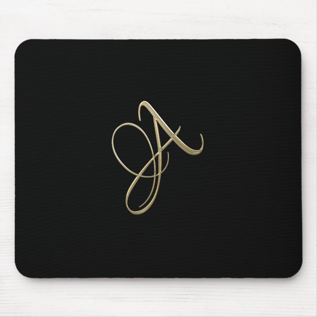 Guld- märka med sina initialer a-monogramen musmatta (Framsidan)
