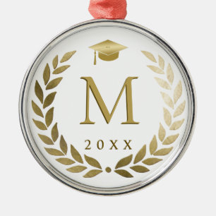 Guld- märka med sina initialer den Monogrammed Julgransprydnad Metall