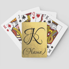 Guld märka med sina initialer | leka kort casinokort