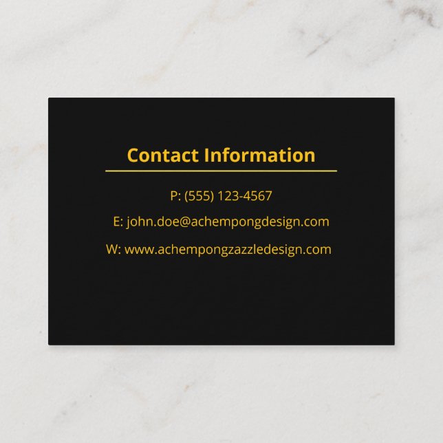 Guld Marmor Abstrakt – Lyxig Professionell Opulen Visitkort (Baksida)