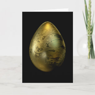 Guld-Marmorerat ägg Helgkort