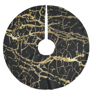 Guld Marmorering Textur: Lyxigt Designelement Julgransmatta Borstad Polyester