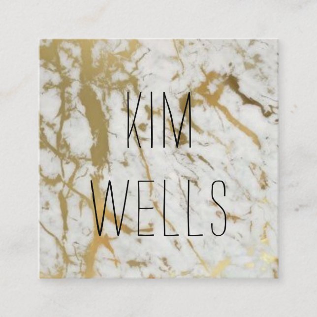 guld- marmorvisitkort fyrkantigt visitkort (Framsida)