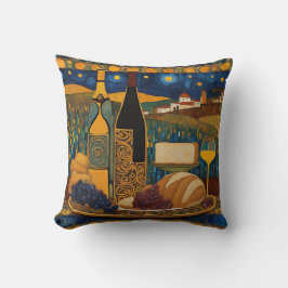 Guld Maroon Vin Mönster Kudde