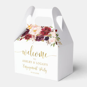 Guld Marsala Boho Höst Förlovningsfest  Presentaskar