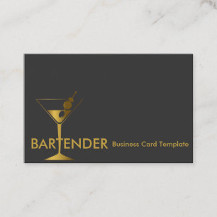 Guld Martini Cocktail Bartender-Affärskortet Visitkort