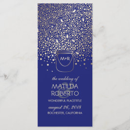 Guld Mason Burk Fireflies Rustic Bröllopsprogram Program